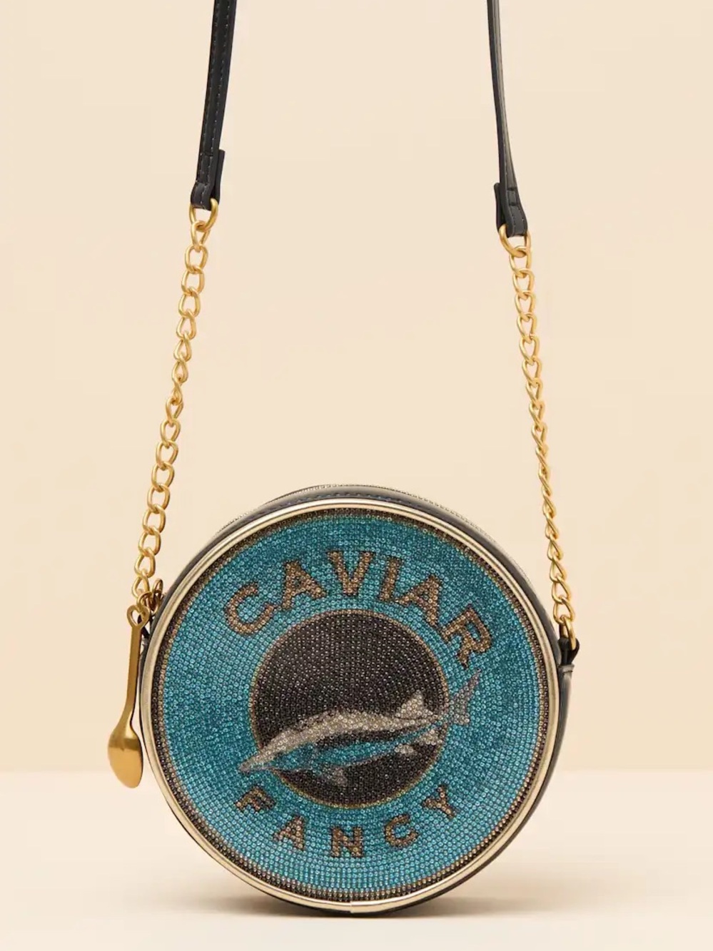 Betsey Johnson KITSCH CAVIAR CROSSBODY BLUE new with tags NWT - Picture 5 of 13